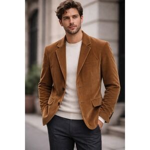 Seven For All Mankind‎ Corduroy Blazer Jacket Men's Size Small Brown